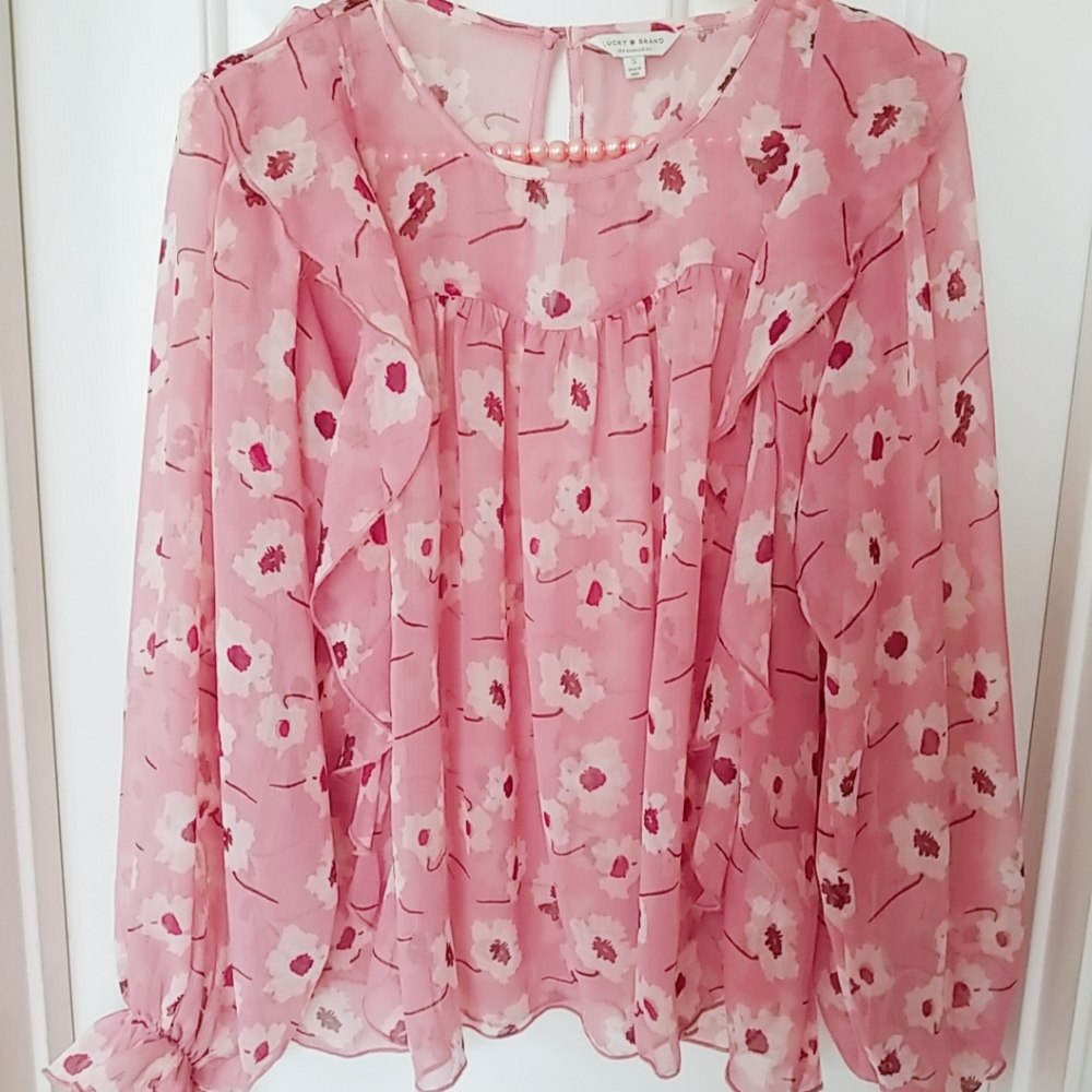Lucky Brand cherry blossom top